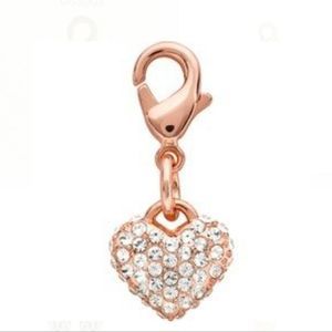 5/$21 🩷 SWAROVSKI CRYSTALS ROSE GOLD HEART DANGLE CHARM OR PENDANT